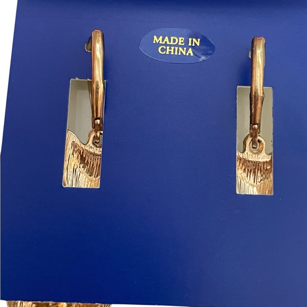 Bella Jack Crystal Cat Dangle Earrings - Golden Sparkle - Picture 7 of 8